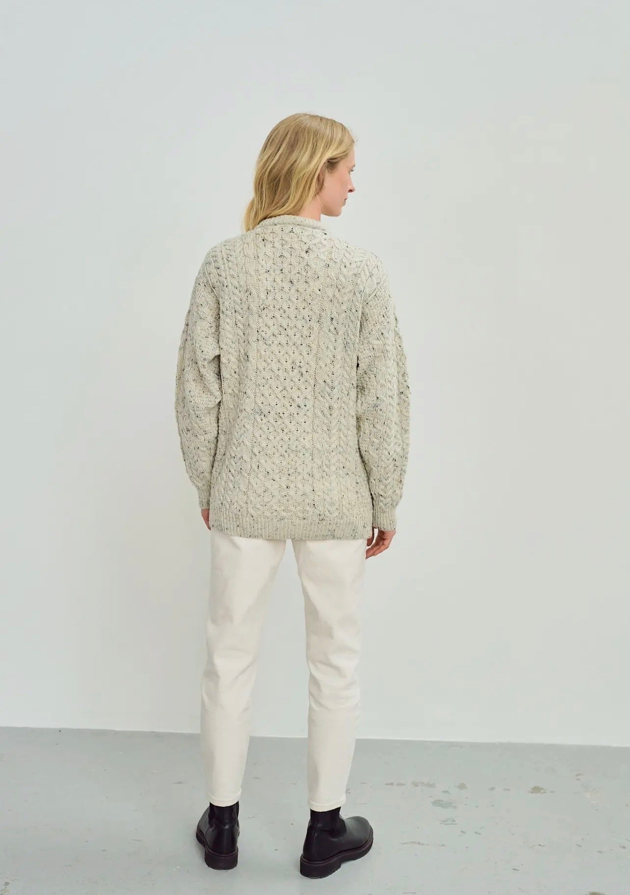 Aran Inisheer Traditional Ladies Flecked Cream Sweater