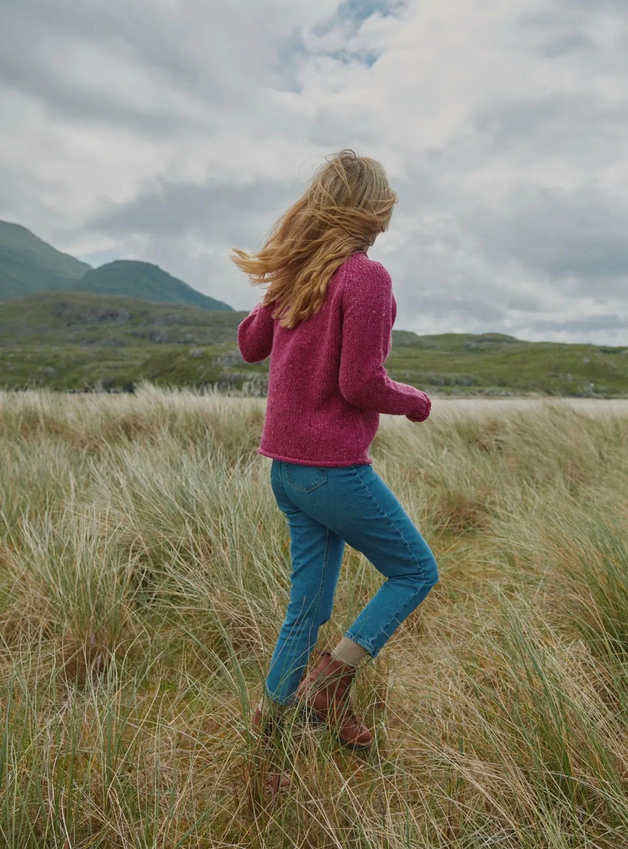 Aran Brackloon Ladies Tweed Roll Neck Sweater