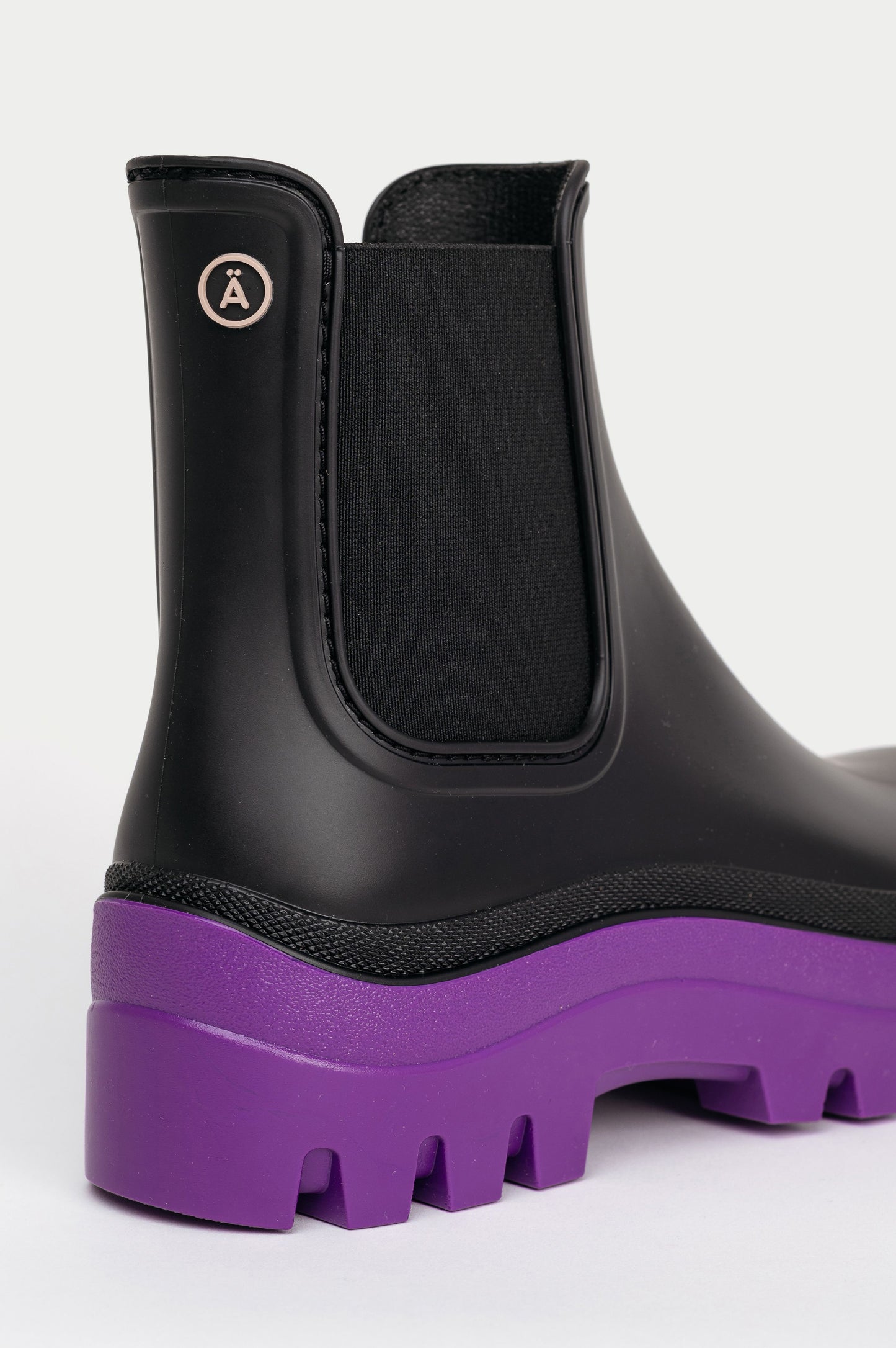 Black and Purple Prahara Rain Boots