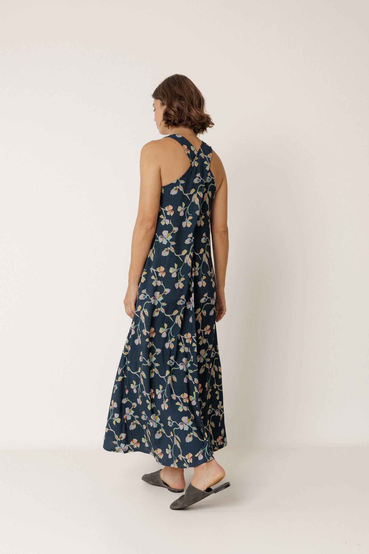 Cross back Printed Dress